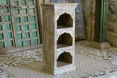 Antique Indian Mehrab Hand Carved Solid Wooden Bookshelf Natural 53x40x121cm A060